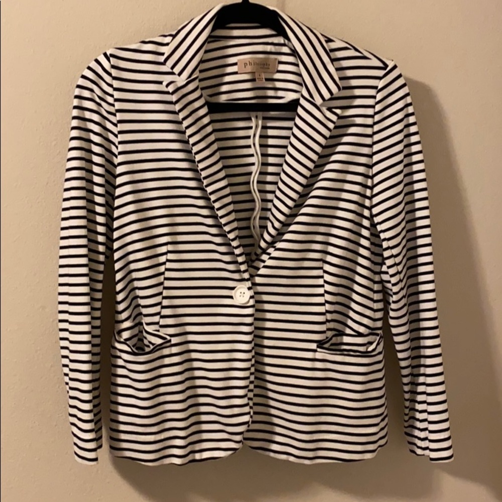 Striped Philosophy casual blazer